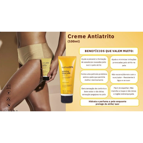 Creme Corporal Antiatrito Nativa Spa Ameixa Dourada