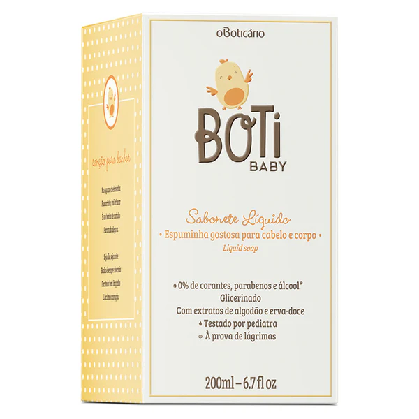 BOTI BABY SABONETE LIQUIDO CABELO E CORPO 200ml