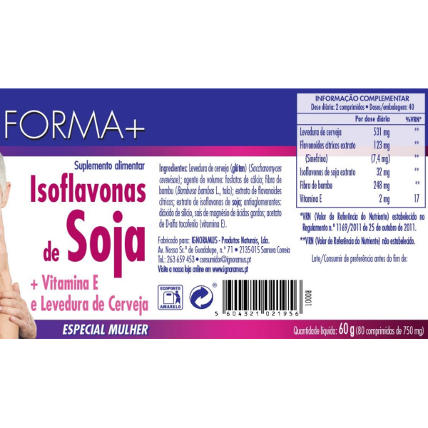 Isoflavonas - Menopausa - Forma + 80 comprimidos