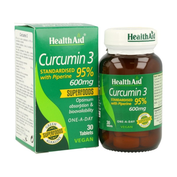 Health Aid Curcumin 3  com Piperina 30Comprimidos
