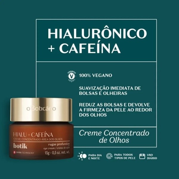 Botik Hialurónico + Cafeína Creme Concentrado Para Olhos, 15g