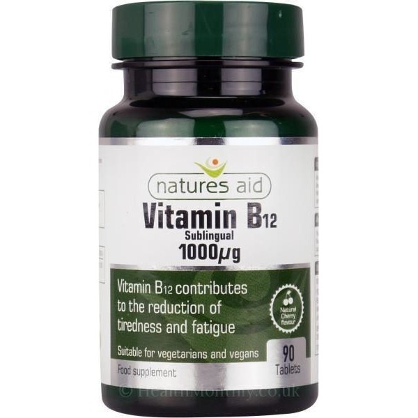 Vitamina B12 sub-lingual 90 cápsulas 1000μg